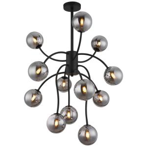 GLOBO Deckenleuchte Rauch mattschwarz Glas Metall H/D: ca.…