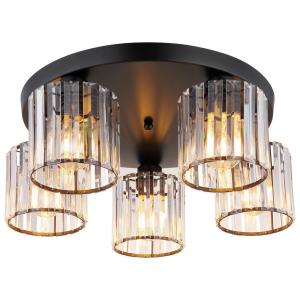 GLOBO Deckenleuchte schwarz klar Metall Acryl H/D: ca. 18x4…