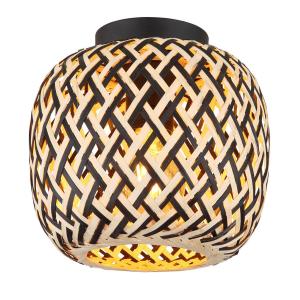 GLOBO Deckenleuchte schwarz natur Metall H/D: ca. 19,5x20 c…