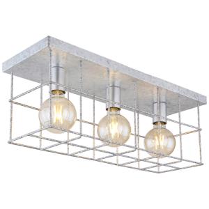 GLOBO Deckenleuchte silber Metall B/H/T: ca. 20x25,8x60 cm…