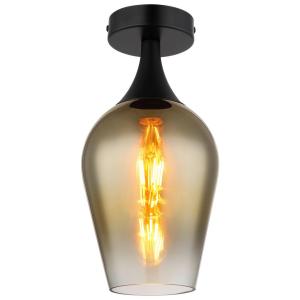 GLOBO Deckenleuchte transparent schwarz gold Glas Metall H/…