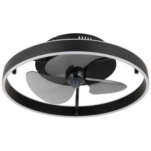 GLOBO Deckenventilator schwarz Opal Rauch H/D: ca. 14,5x50…