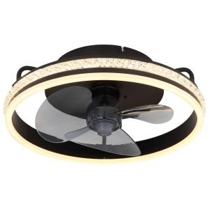 GLOBO Deckenventilator transparent schwarz H/D: ca. 14,5x40…