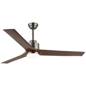 GLOBO LED-Deckenventilator dunkelbraun Opal grau Kunststoff…