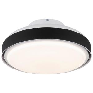 GLOBO LED-Deckenventilator mattschwarz weiß Opal Kunststoff…