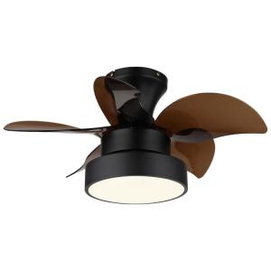 GLOBO LED-Deckenventilator schwarz braun H/D: ca. 27x58 cm…