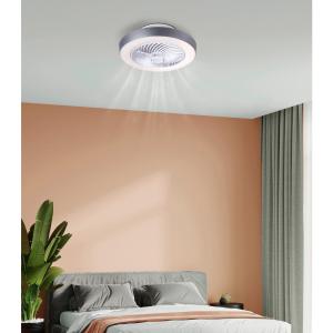 GLOBO LED-Deckenventilator weiß grau Metall Kunststoff H/D:…