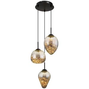 GLOBO LED-Pendelleuchte Firefly 15642-3 schwarz Metall Rauc…