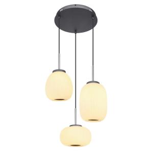 GLOBO Pendelleuchte 15437H3 Graphit Opal Metall Glas H/D: c…