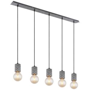 GLOBO Pendelleuchte FREDDY 54036-5H braun silber Aluminium…