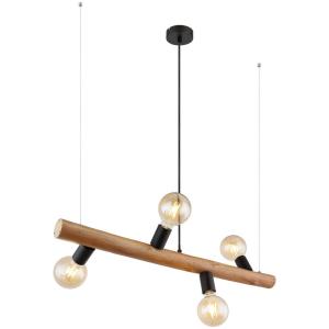 GLOBO Pendelleuchte KIRA 15531-4H dunkelbraun schwarz Holz…