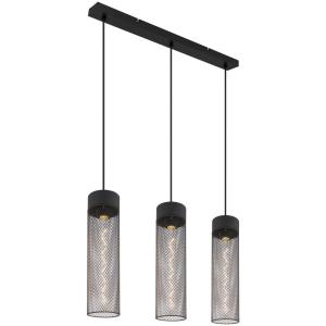 GLOBO Pendelleuchte mattschwarz Metall B/H/T: ca. 9,5x120x6…