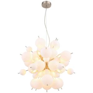 GLOBO Pendelleuchte nickel matt Glas Metall H/D: ca. 120x55…