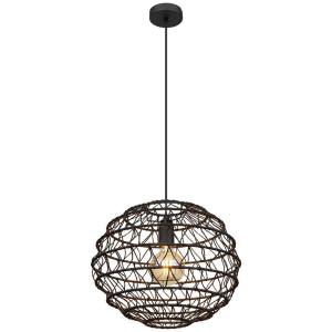 GLOBO Pendelleuchte schwarz mattschwarz Metall Papier H/D:…