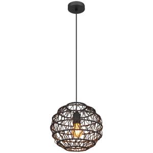 GLOBO Pendelleuchte schwarz mattschwarz Papier Metall H/D:…