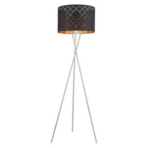 GLOBO Stehleuchte nickel matt schwarz gold Metall Textil H/…