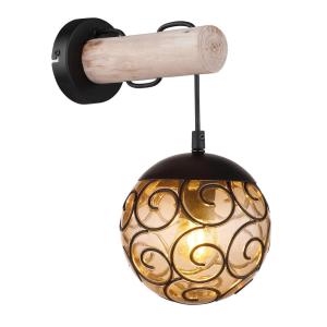 GLOBO Wandleuchte amber schwarz Metall Kunststoff B/H: ca.…