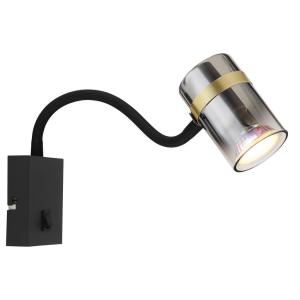 GLOBO Wandleuchte klar schwarz Metall B/H: ca. 7x40,5 cm GU…