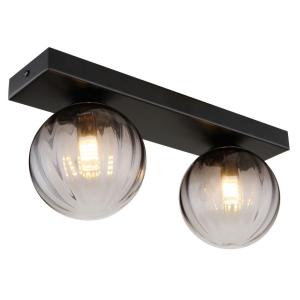 GLOBO Wandleuchte klar schwarz Metall B/H/T: ca. 12x15x35 c…