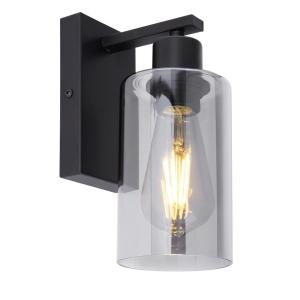 GLOBO Wandleuchte schwarz Metall B/H: ca. 10x23 cm E27 1 Br…