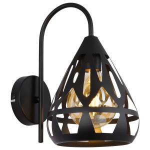 GLOBO Wandleuchte schwarz Metall B/H/T: ca. 17x29x25 cm E27…