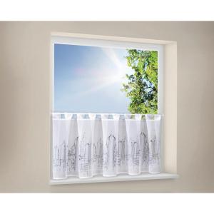 Happy Home Scheibengardine Skyline grau B/L: ca. 150x50 cm