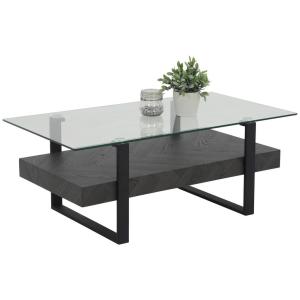 Hela Couchtisch Konrad schwarz mattschwarz klar Metall Glas…