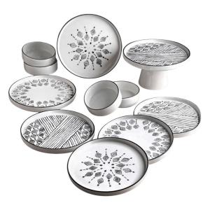 HermiaConcept Frühstücksservice schwarz Keramik 11 tlg.