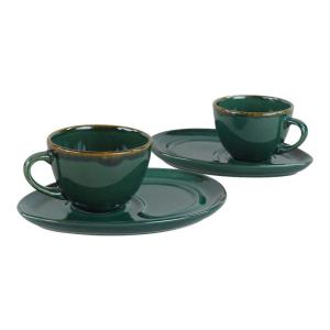 HermiaConcept Kaffeetassen-Set Rosemary 4-tlg. grün Keramik