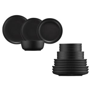 HermiaConcept Tafelservice Dionysus mattschwarz Porzellan 1…