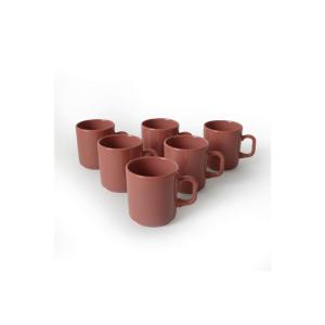 HermiaConcept Teetasse 6-tlg. rot Steingut B/T/L/D: ca. 8x8…