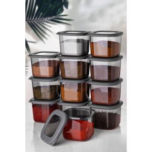 HermiaConcept Vorratsdosenset 12-tlg. anthrazit B/H/T/L/D:…