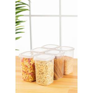 HermiaConcept Vorratsdosenset 6-tlg. weiß B/H/T/L/D: ca. 10…