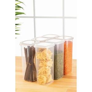 HermiaConcept Vorratsdosenset 6-tlg. weiß B/H/T/L/D: ca. 10…