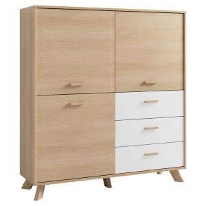 Highboard BASTIAN Eiche weiß B/H/T: ca. 120x131x36,5 cm