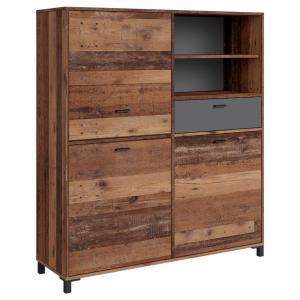 Highboard JACKSON Eiche Old Wood Nachbildung anthrazit B/H/…