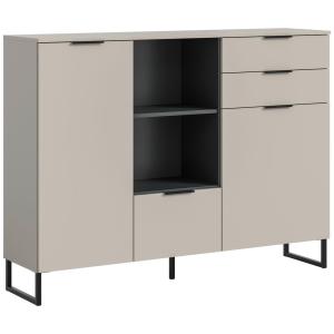 Highboard Noida Kaschmirgrau Nachbildung schwarz B/H/T: ca.…