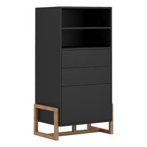 Highboard Oslo schwarz matt Eiche Nachbildung B/H/T: ca. 63…