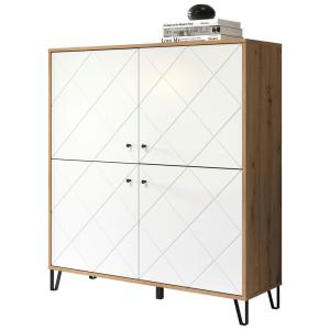 Highboard Touch Eiche Artisan Nachbildung weiß matt B/H/T:…
