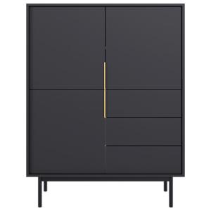 Highboard VIVA schwarz B/H/T: ca. 104x139,5x39 cm