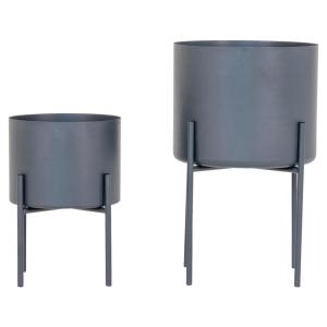 Housenordic Blumentopf 2erSet Pavia grau Stahl