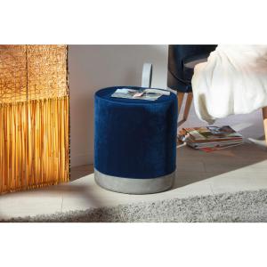 Inter Link Hocker Osane blau MDF Samtoptik B/H/T: ca. 38x43…