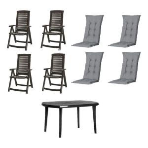 JARDIN,MADISON Gartensitzgruppe   Auflagen Aruba Graphit Ku…