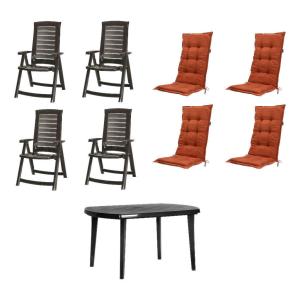 JARDIN,MADISON Gartensitzgruppe   Auflagen Aruba Graphit Ku…