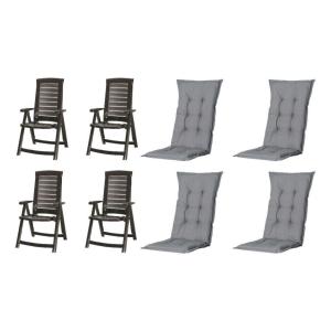 JARDIN,MADISON Klappsessel Set   Auflagen Aruba Graphit Kun…
