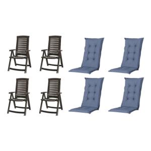 JARDIN,MADISON Klappsessel Set   Auflagen Aruba Graphit Kun…