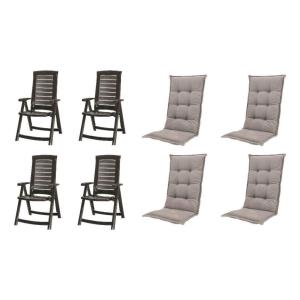 JARDIN,MADISON Klappsessel Set   Auflagen Aruba taupe Kunst…