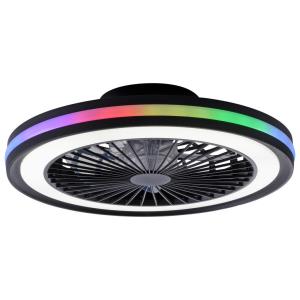Just Light LED-Deckenventilator schwarz B/H/L: ca. 45,5x14x…