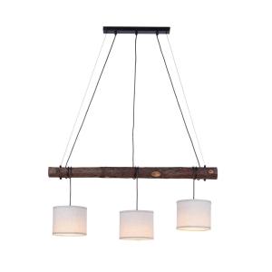 Just Light Pendelleuchte BARK 11238-79 weiß natur Holz Stof…