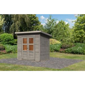 Karibu Gartenhaus Tony 0,5 grau B/H/T: ca. 212x219x154 cm